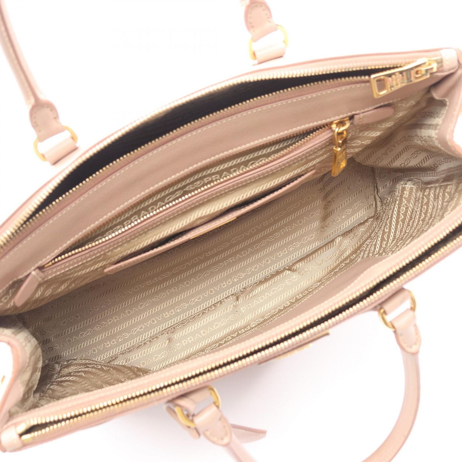 Prada Handbag Galleria Pink Beige Saffiano Leather 2-Way — view 3
