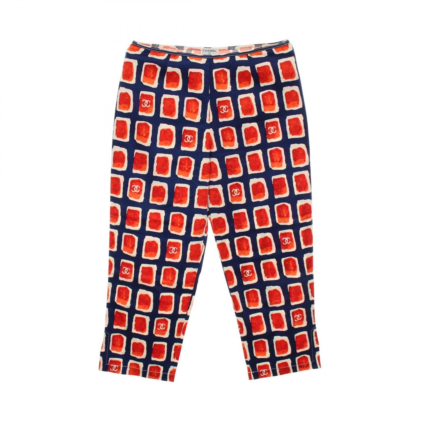 Chanel Pants CC Logo All Over Pattern Cotton