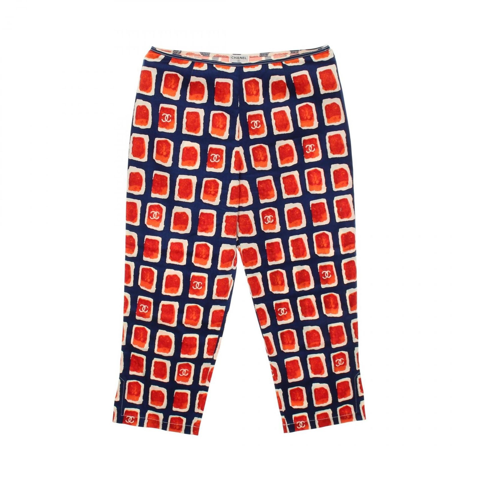 Chanel Pants CC Logo All Over Pattern Cotton