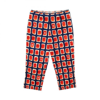 Chanel Pants CC Logo All Over Pattern Cotton