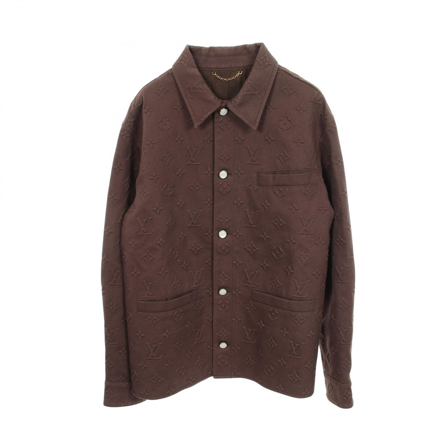 Louis Vuitton Monogram Embossed Overshirt Brown Jacket