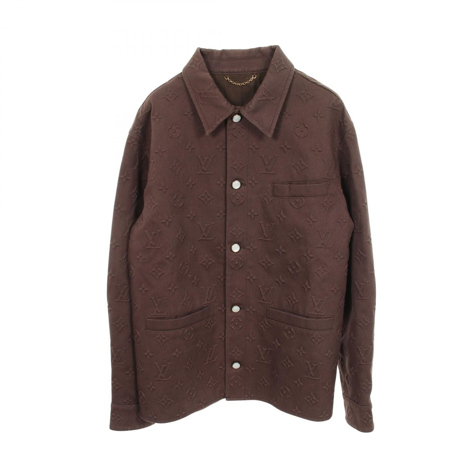 Louis Vuitton Monogram Embossed Overshirt Brown Jacket