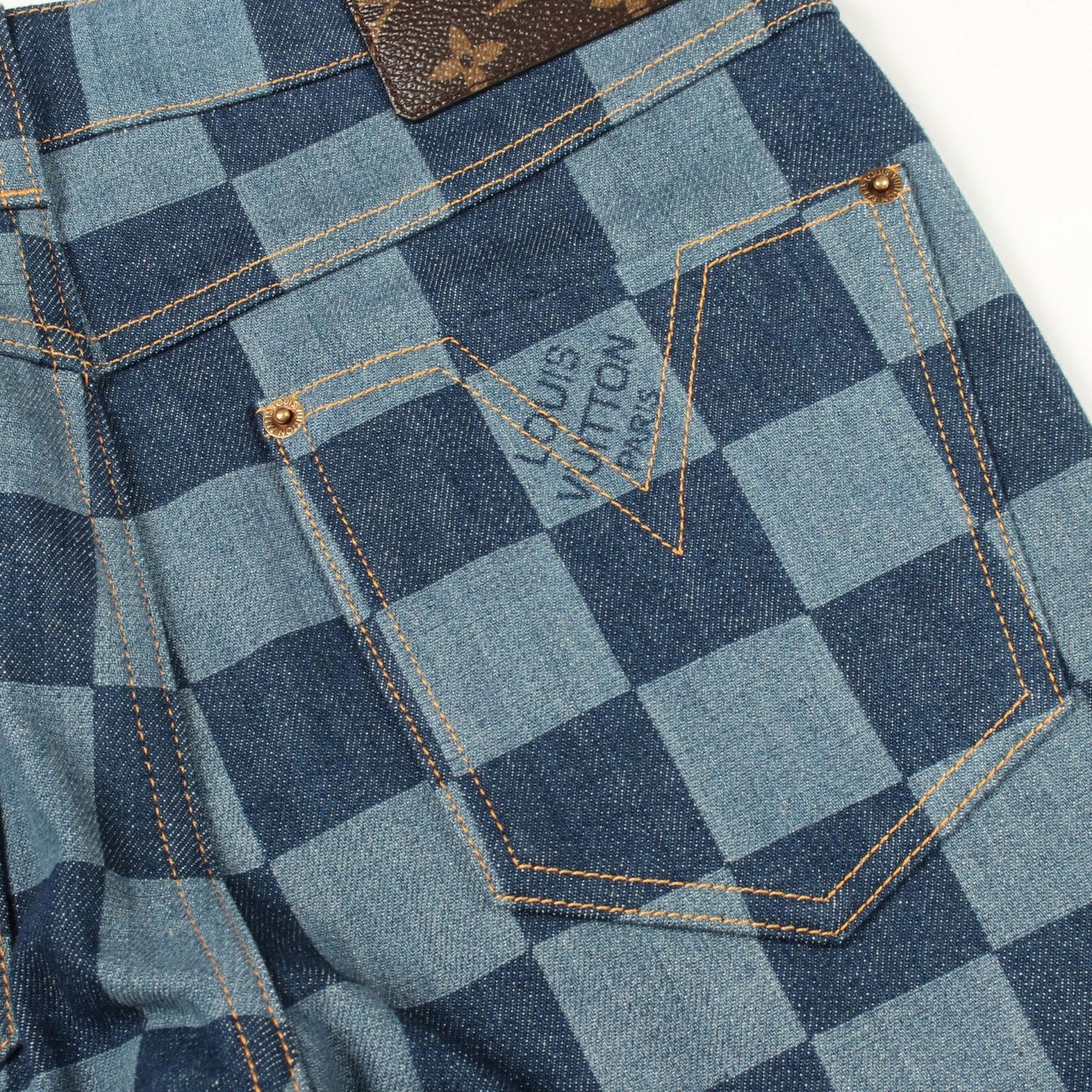 Louis Vuitton Denim Pants Damier Cotton — view 7
