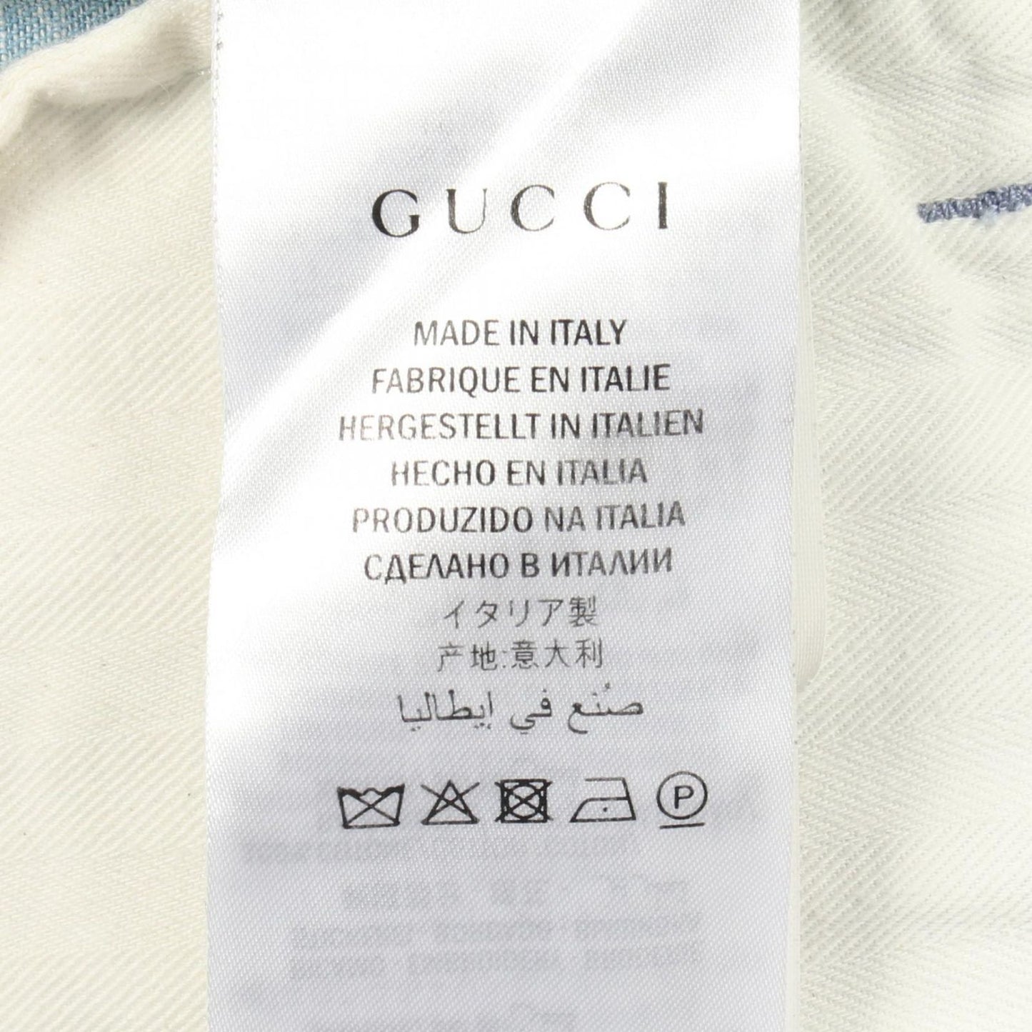 Gucci Denim Pants Logo Embroidery Wide Cotton — view 5