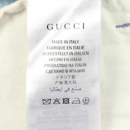 Gucci Denim Pants Logo Embroidery Wide Cotton — view 5