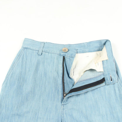 Gucci Denim Pants Logo Embroidery Wide Cotton — view 6