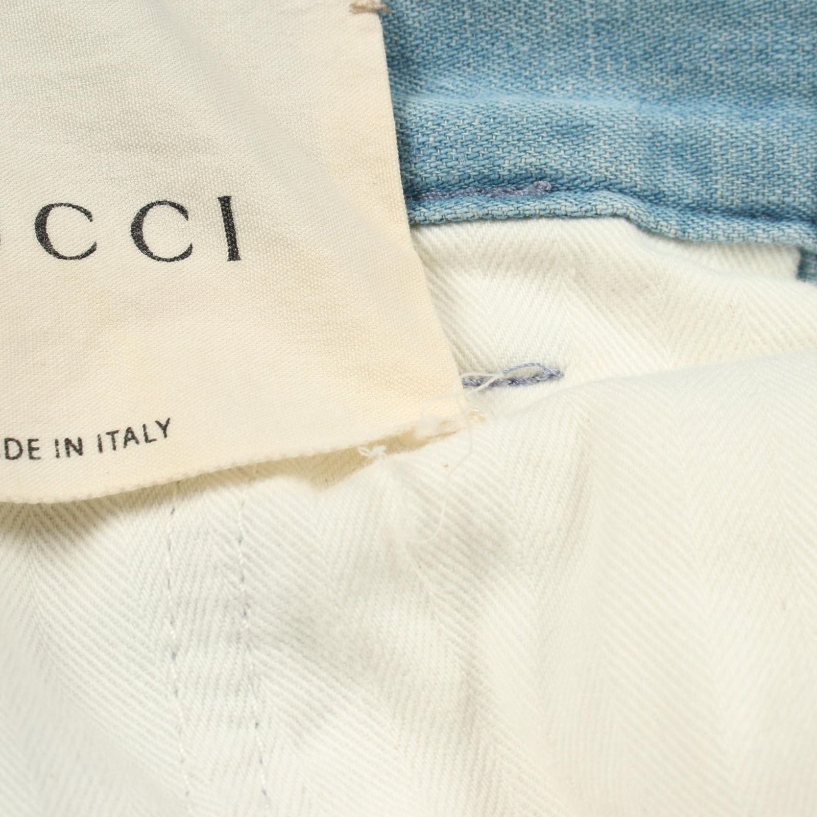 Gucci Denim Pants Logo Embroidery Wide Cotton — view 9