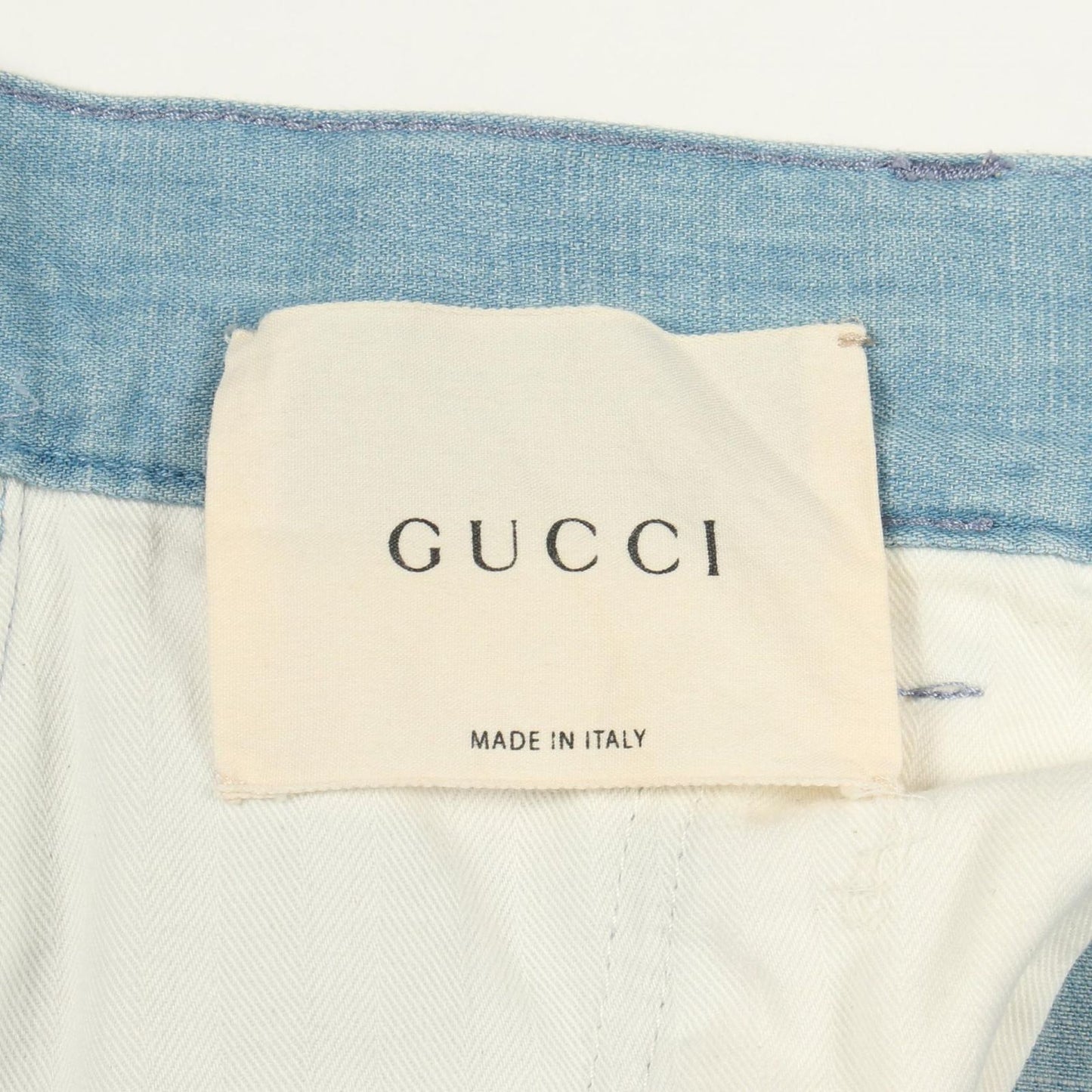 Gucci Denim Pants Logo Embroidery Wide Cotton — view 3