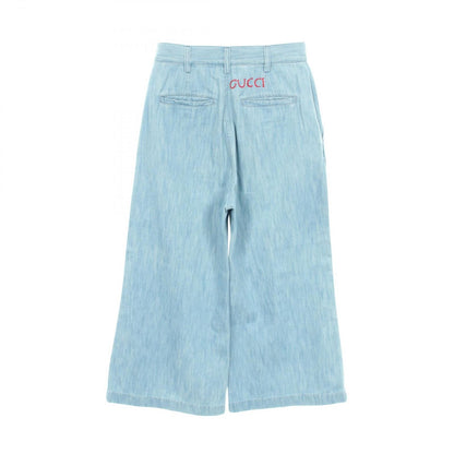Gucci Denim Pants Logo Embroidery Wide Cotton — view 2