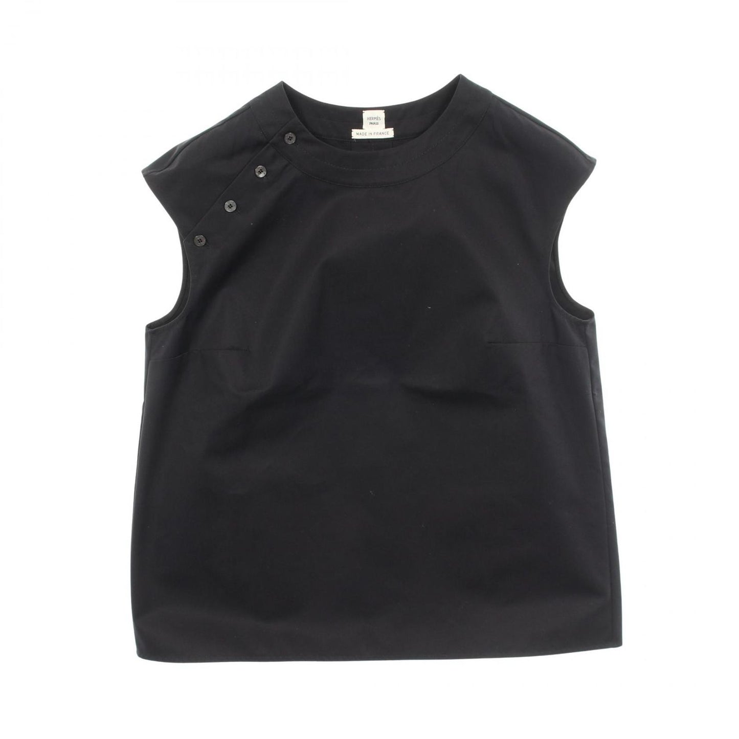 Hermes Top Back Tuck Sleeveless Cotton Top