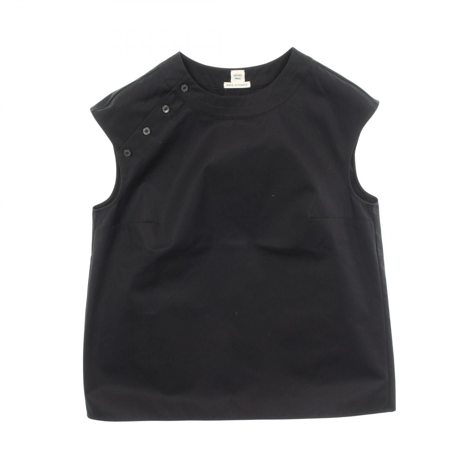 Hermes Top Back Tuck Sleeveless Cotton Top