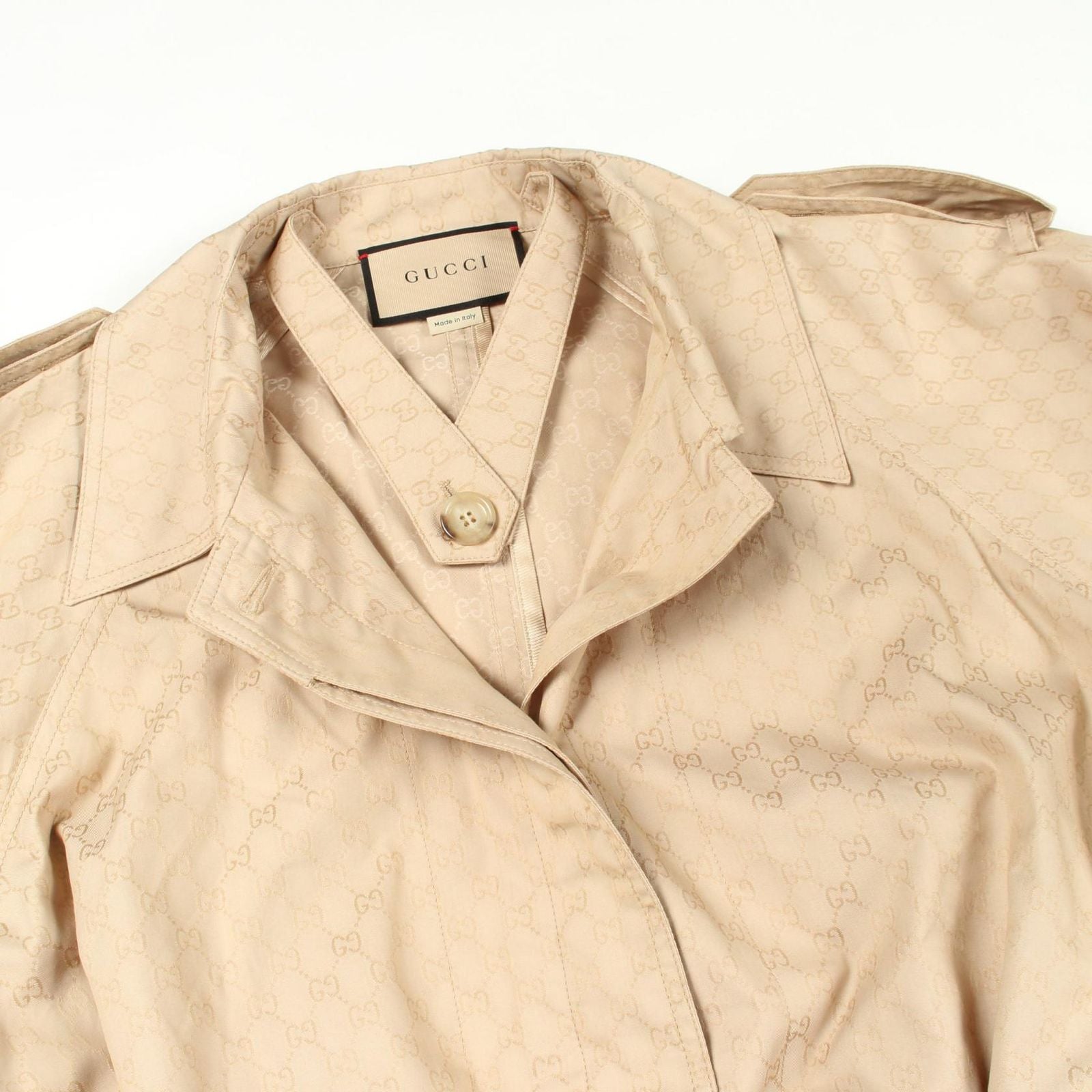 Gucci Trench Coat GG Pattern Wide Sleeve Long Nylon — view 6