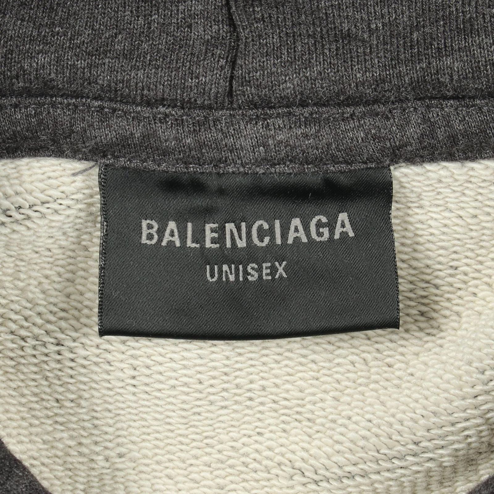 Balenciaga Hoodie Tape Type Ripped Pocket Distressed Cotton — view 3