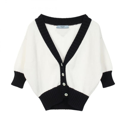 Prada Cardigan V-neck Cropped Cotton
