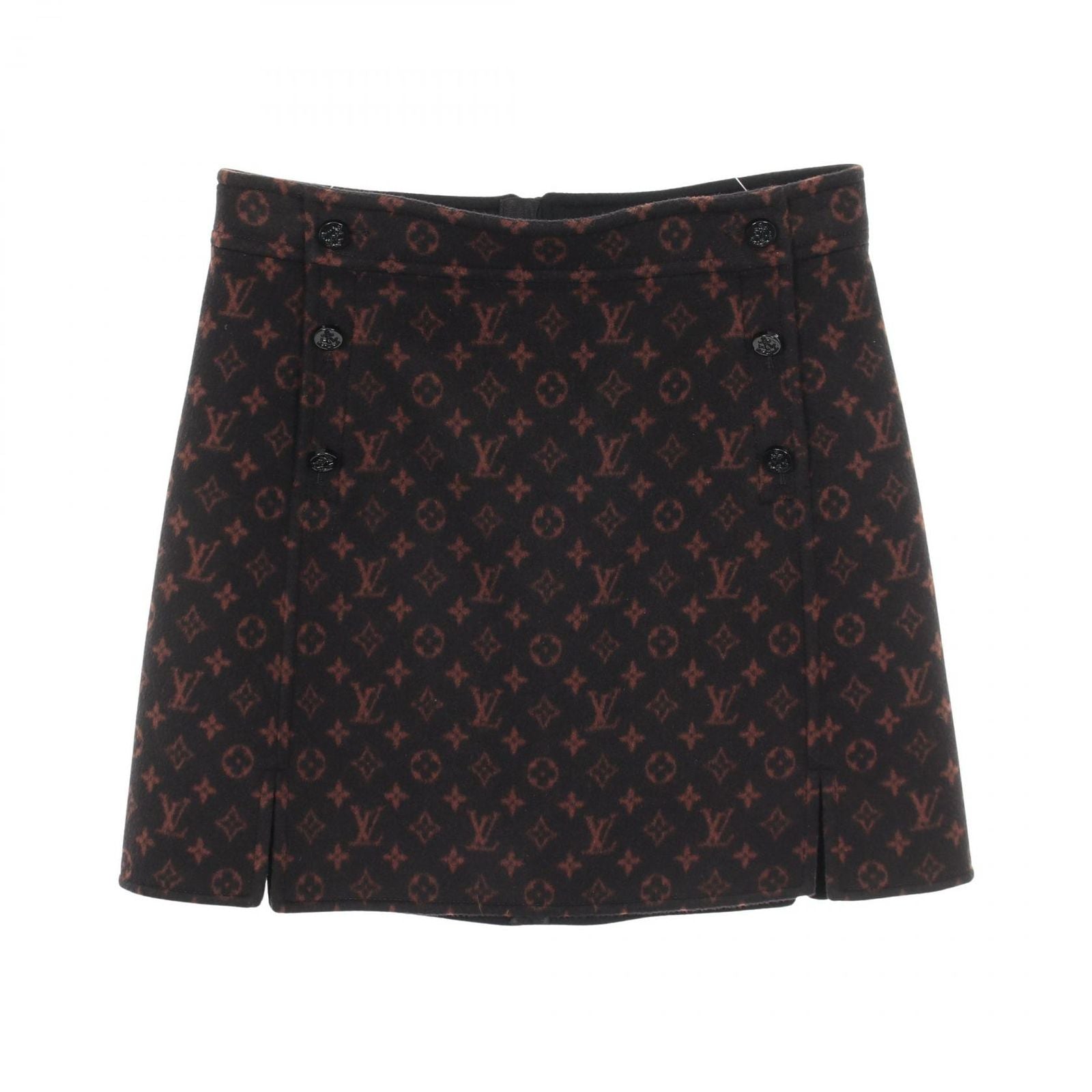 Louis Vuitton Skirt Monogram Mini Wool Silk