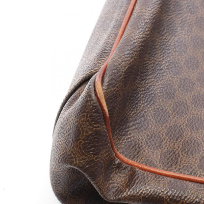 Celine Tote Macadam Mini Dark Brown Canvas Leather — view 9