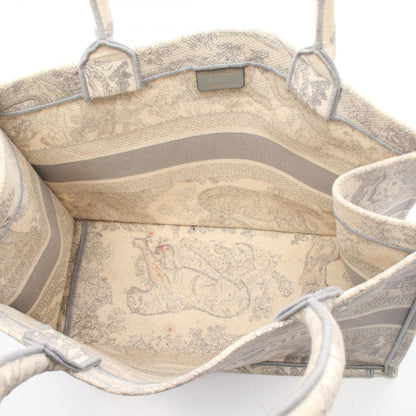 Dior Tote Book Gray White Canvas — view 3