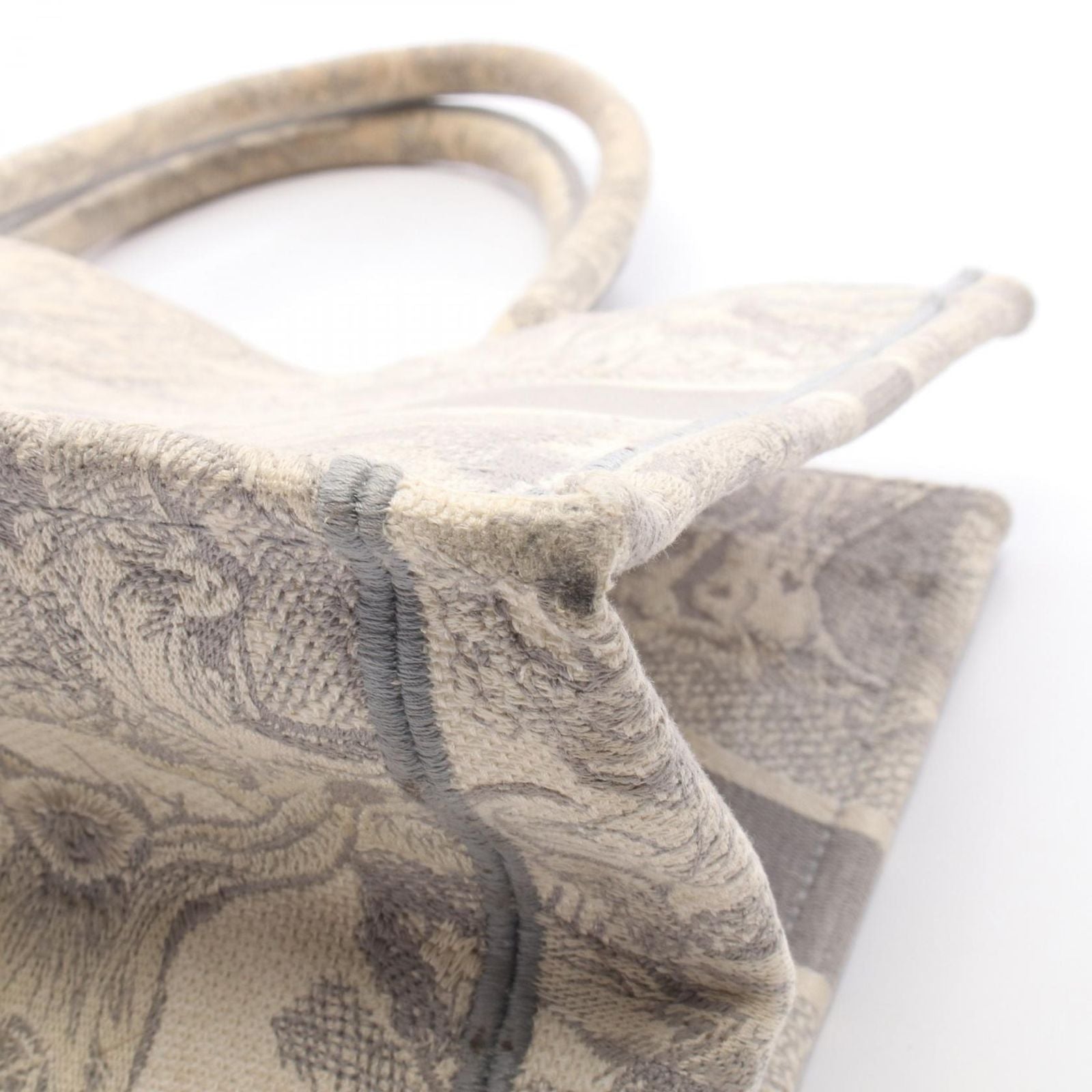 Dior Tote Book Gray White Canvas — view 8