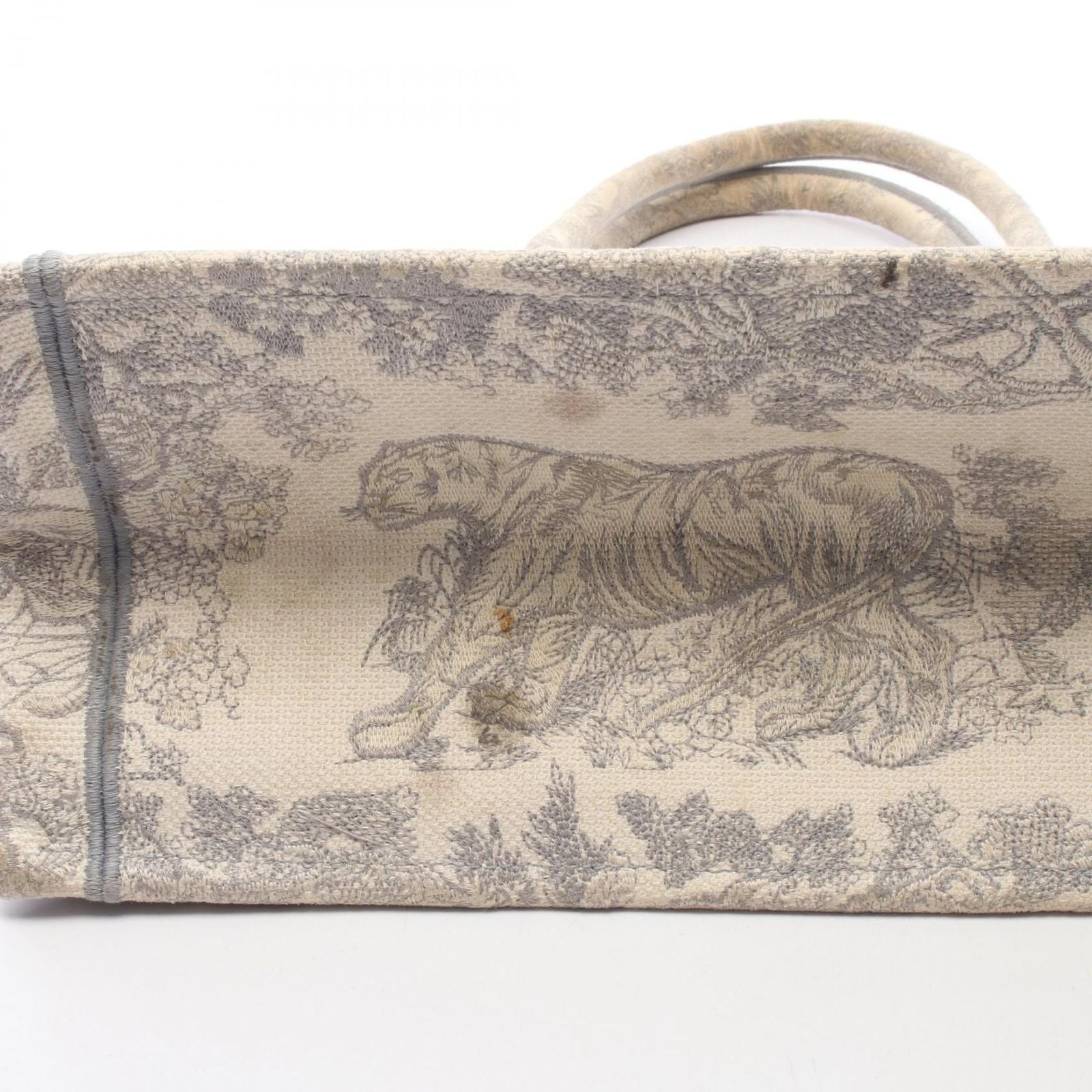 Dior Tote Book Gray White Canvas — view 7