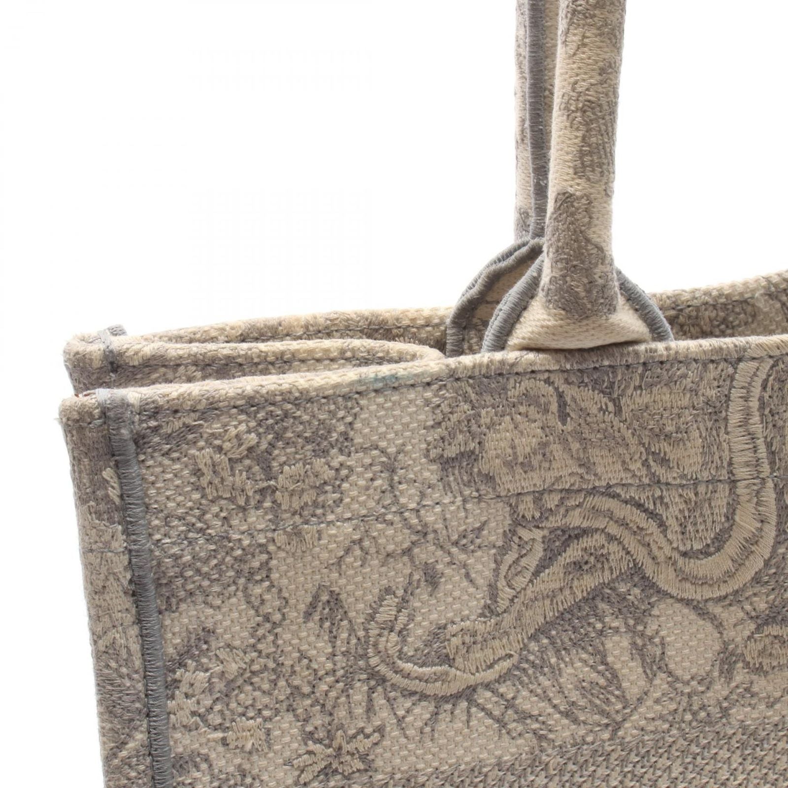 Dior Tote Book Gray White Canvas — view 9