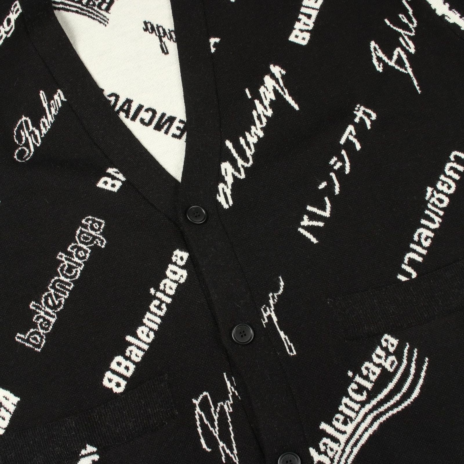 Balenciaga Cardigan Logo Allover Neck Knit Wool — view 6