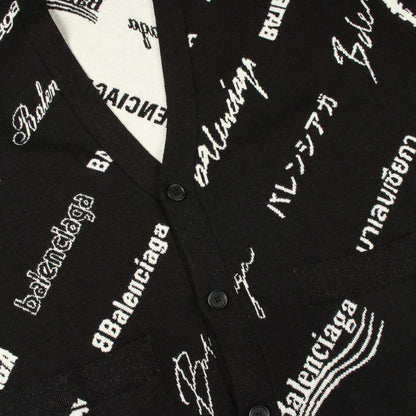 Balenciaga Cardigan Logo Allover Neck Knit Wool — view 6