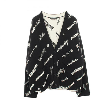 Balenciaga Cardigan Logo Allover Neck Knit Wool