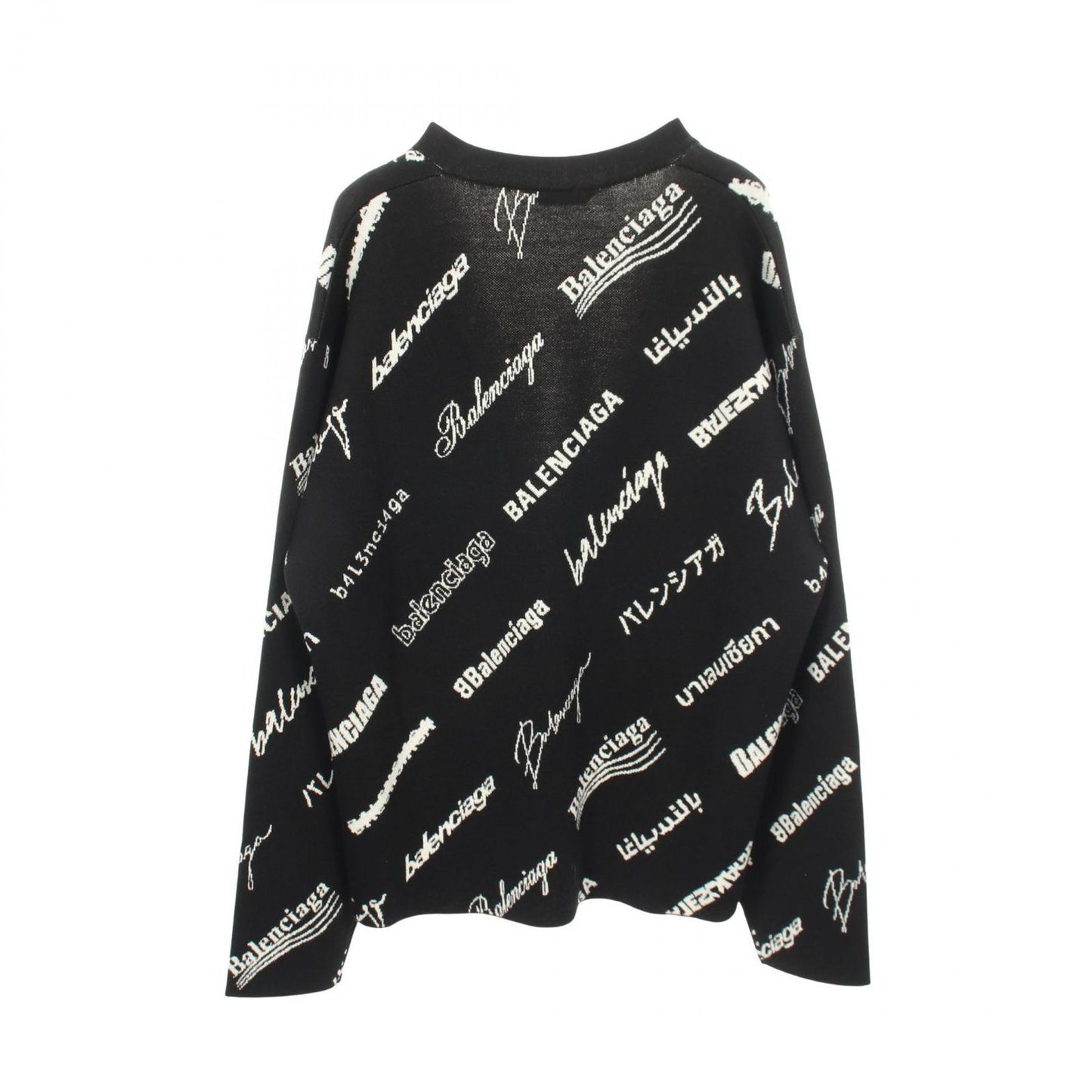 Balenciaga Cardigan Logo Allover Neck Knit Wool — view 2