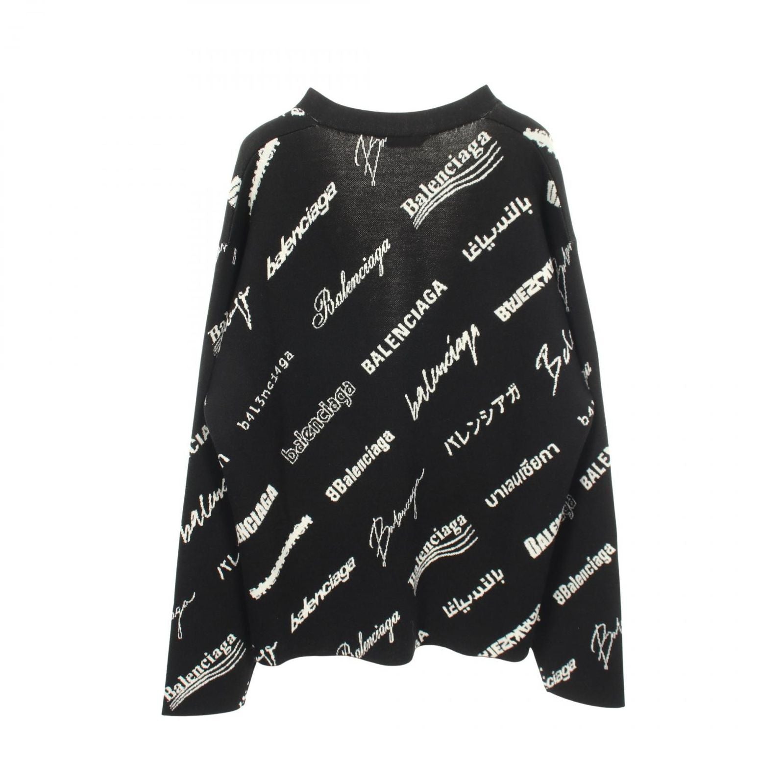 Balenciaga Cardigan Logo Allover Neck Knit Wool — view 2