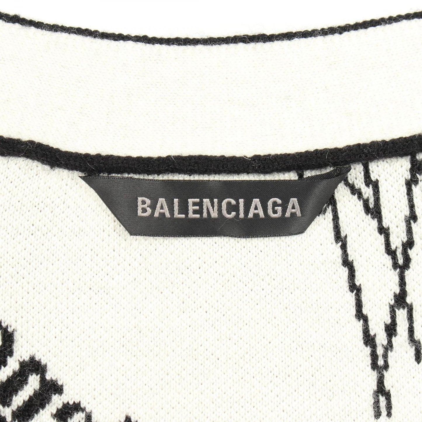 Balenciaga Cardigan Logo Allover Neck Knit Wool — view 3