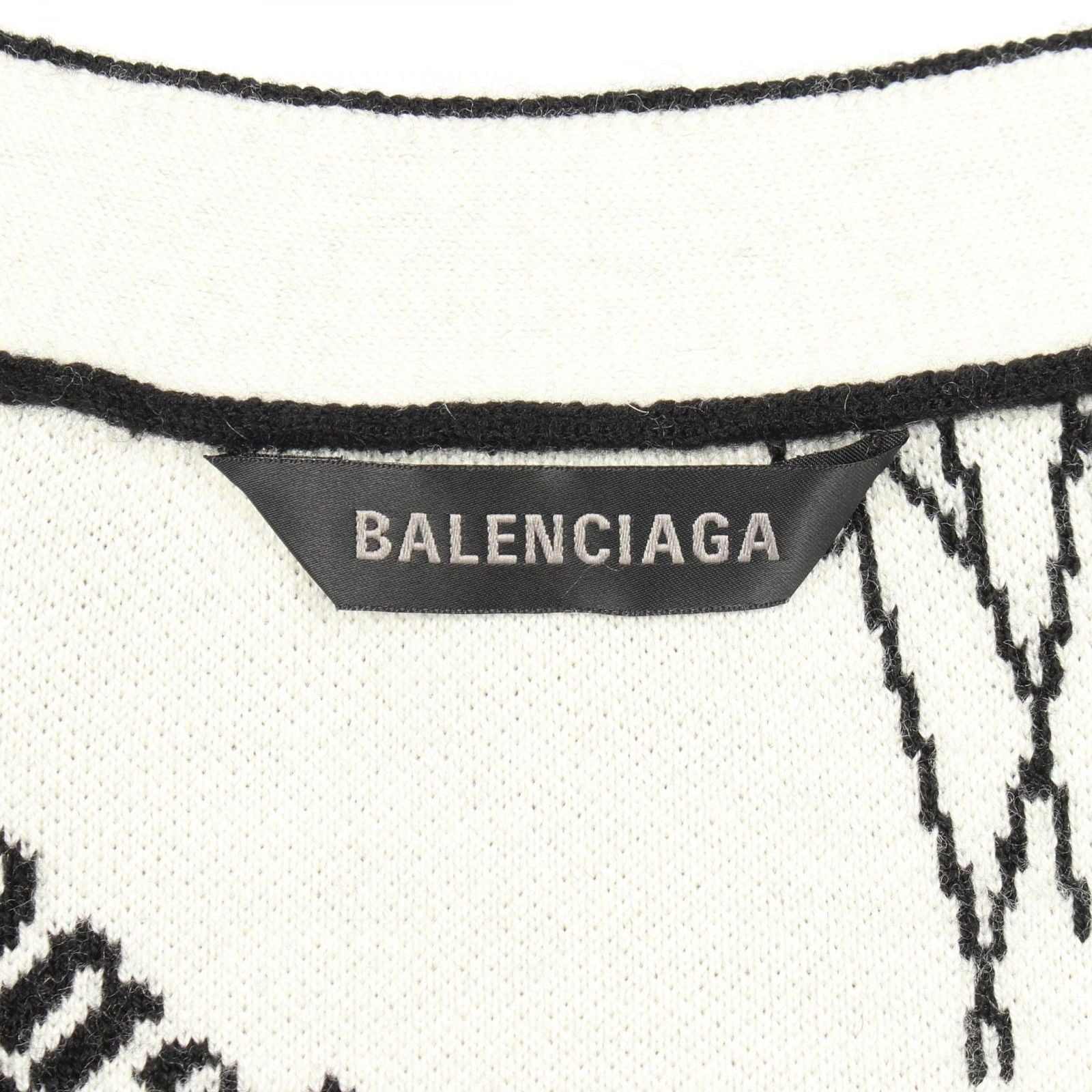 Balenciaga Cardigan Logo Allover Neck Knit Wool — view 3