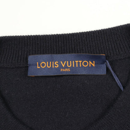 Louis Vuitton Knit Intarsia Jacquard Dragon Graphic Navy Cashmere Sweater — view 3