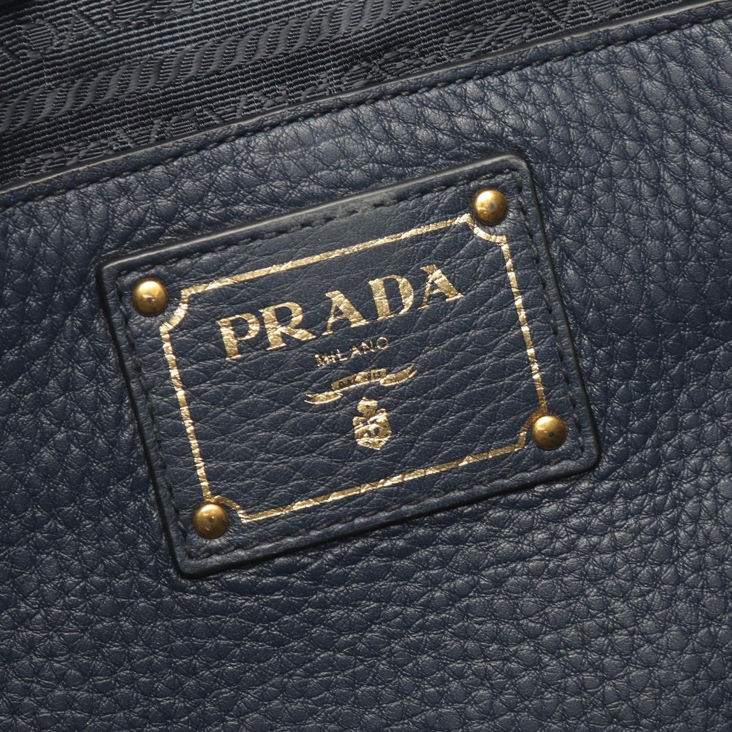 Prada Tote Vitello Phenix 2-Way Navy Leather — view 4