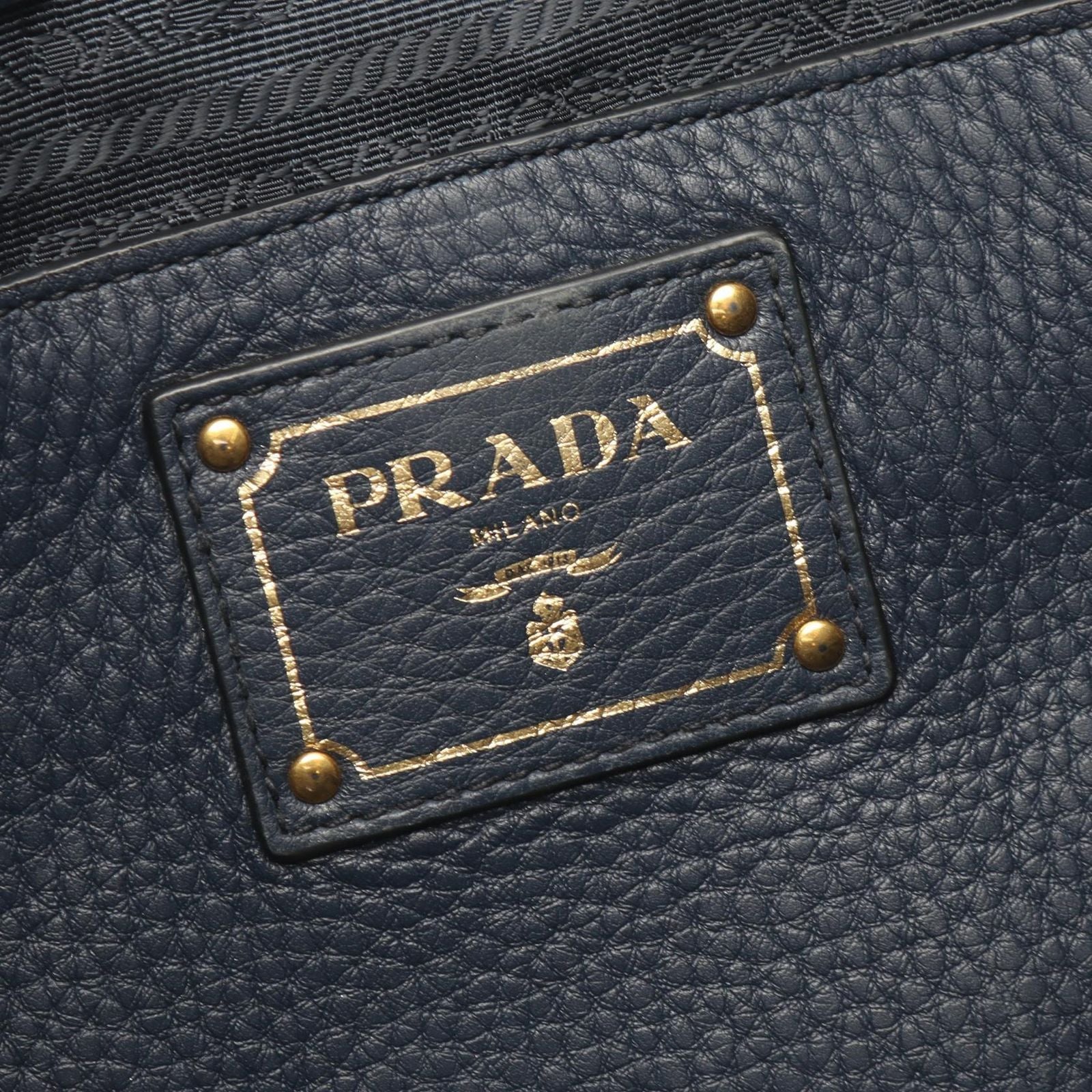 Prada Tote Vitello Phenix 2-Way Navy Leather — view 4