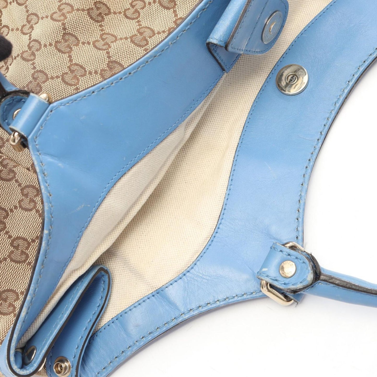 Gucci Shoulder Bag Ski GG Canvas Beige Light Blue Ski — view 5