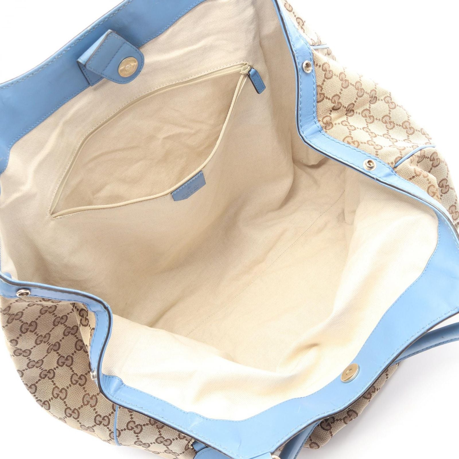 Gucci Shoulder Bag Ski GG Canvas Beige Light Blue Ski — view 3