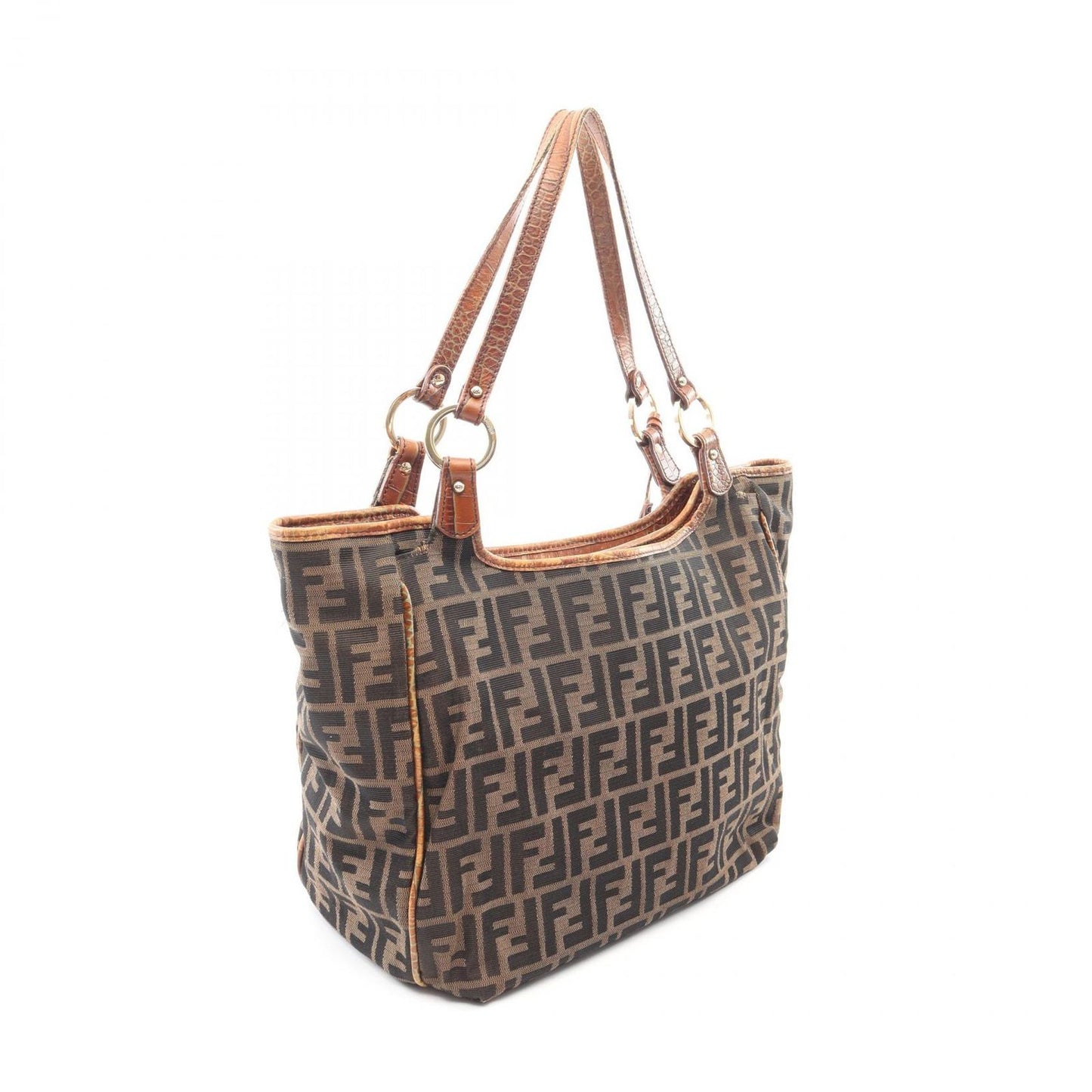 Fendi Tote Zucca Brown Leather — view 2