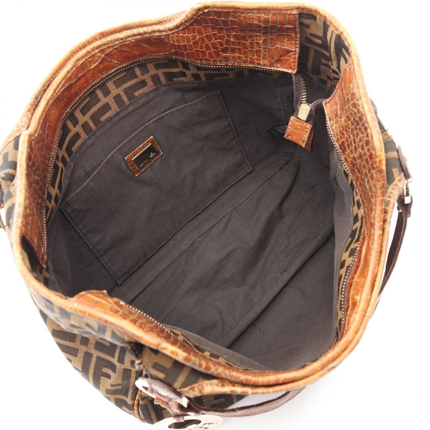 Fendi Tote Zucca Brown Leather — view 3