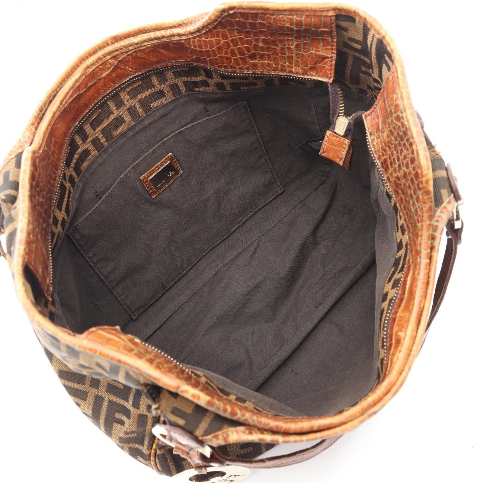 Fendi Tote Zucca Brown Leather — view 3