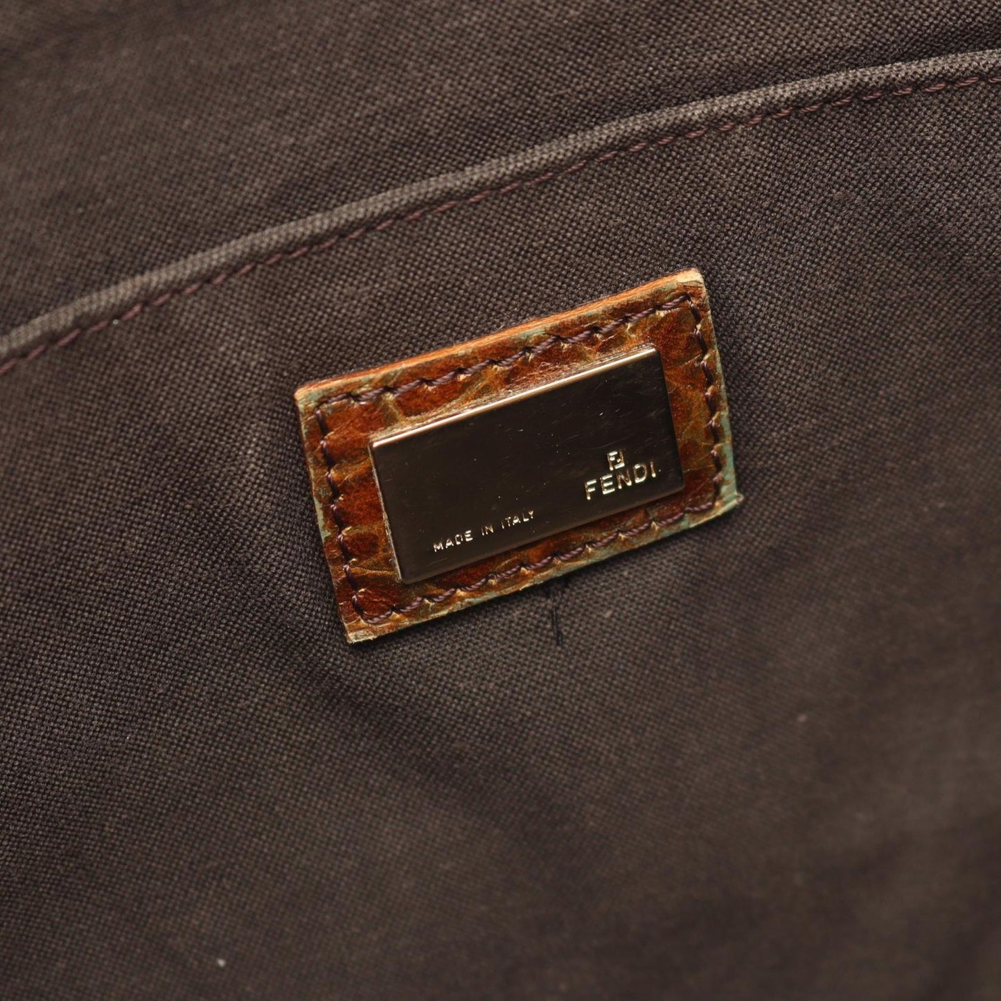 Fendi Tote Zucca Brown Leather — view 4