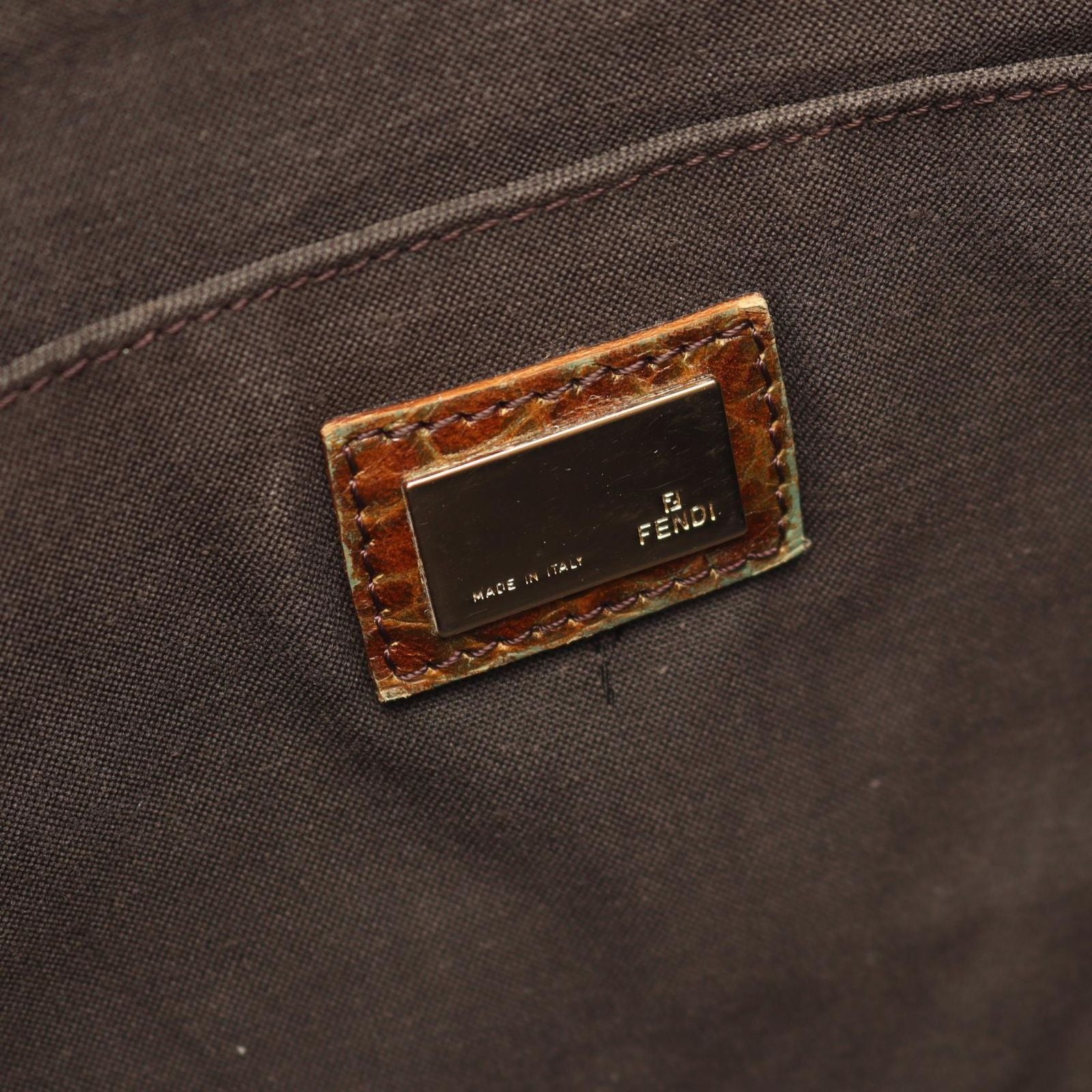 Fendi Tote Zucca Brown Leather — view 4