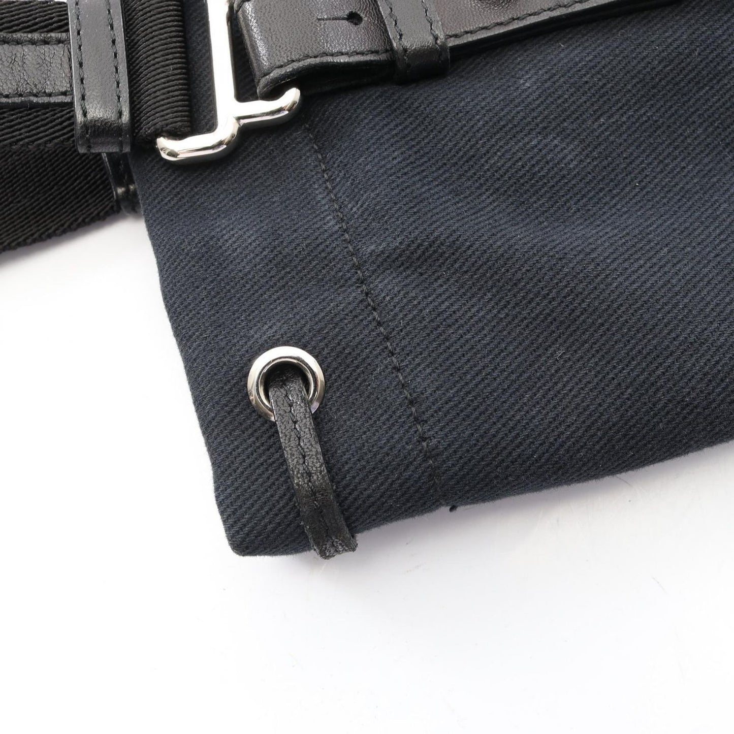 Saint Laurent Yves Rive Gauche Tote Kahala Black Canvas Leather — view 8