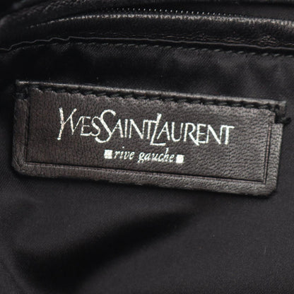 Saint Laurent Yves Rive Gauche Tote Kahala Black Canvas Leather — view 4