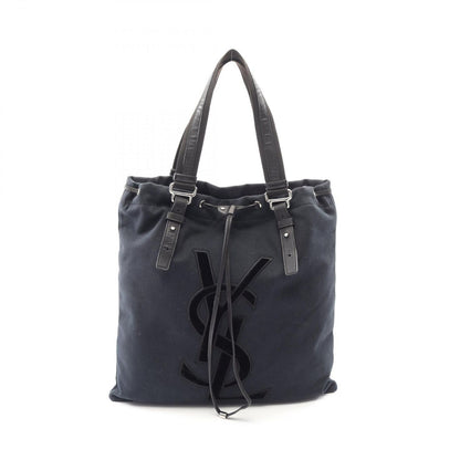 Saint Laurent Yves Rive Gauche Tote Kahala Black Canvas Leather