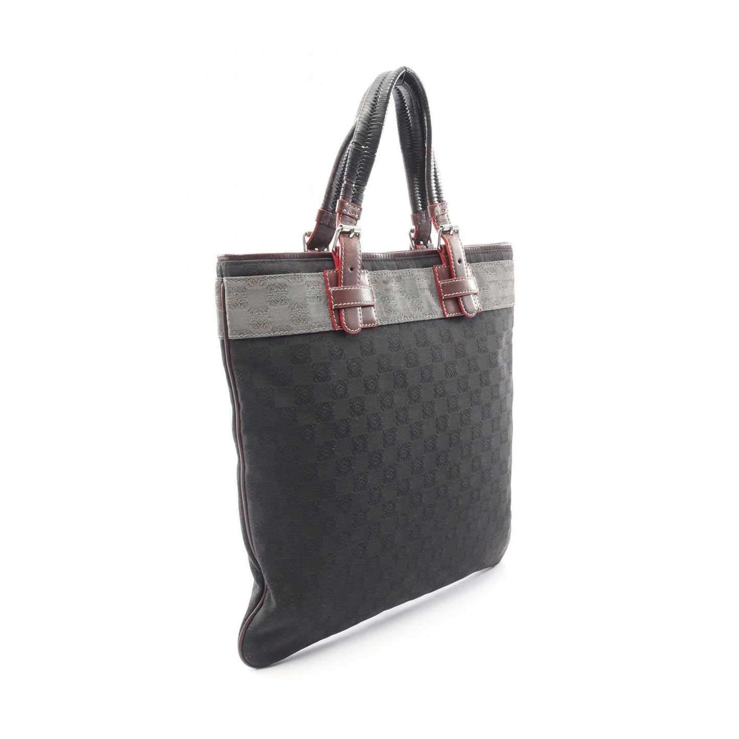 Loewe Tote Anagram Black Canvas Leather — view 2