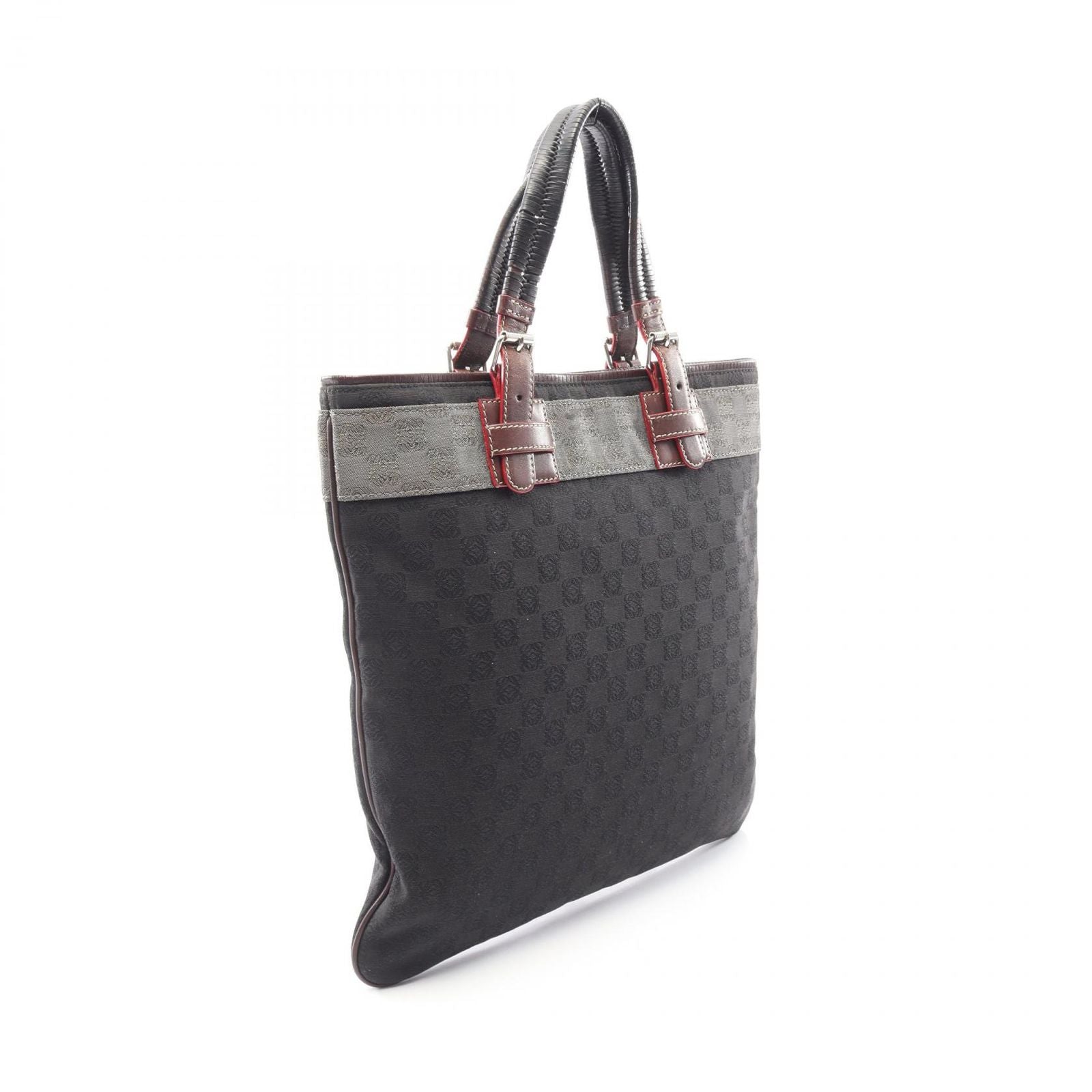 Loewe Tote Anagram Black Canvas Leather — view 2