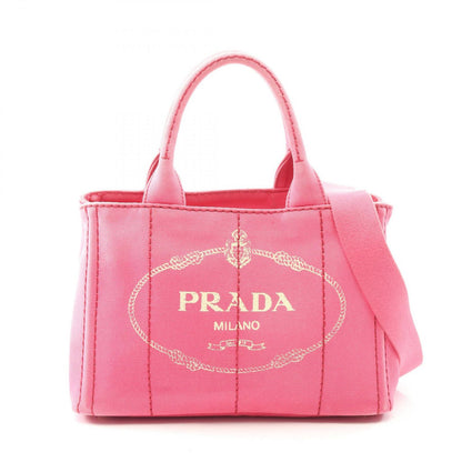 Prada Tote Canapa 2-Way Pink Canvas
