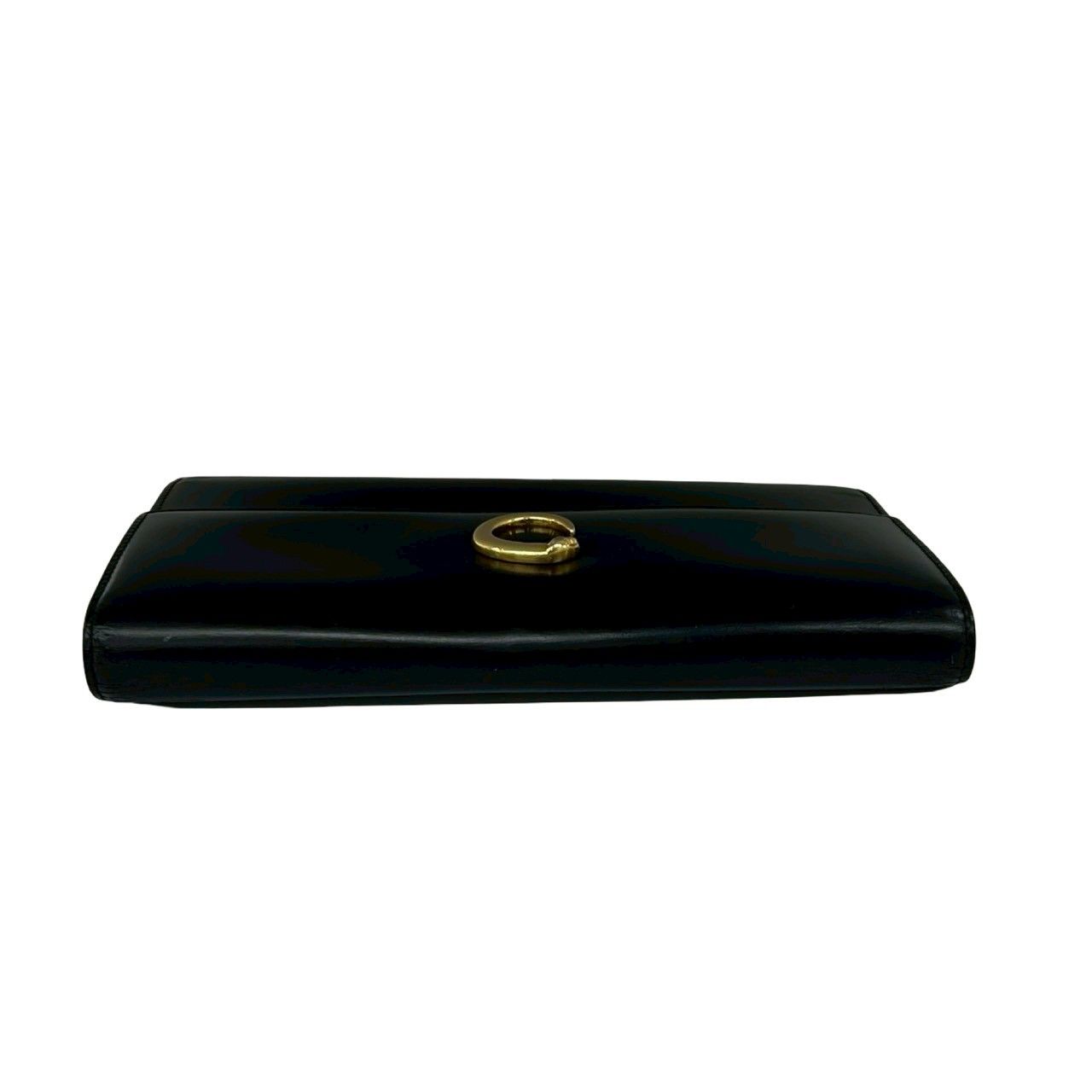 Cartier Panthère Calf Leather Trifold Wallet Billfold Coin Purse Black — view 3