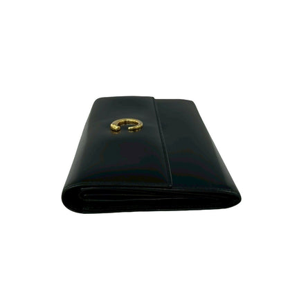 Cartier Panthère Calf Leather Trifold Wallet Billfold Coin Purse Black — view 4
