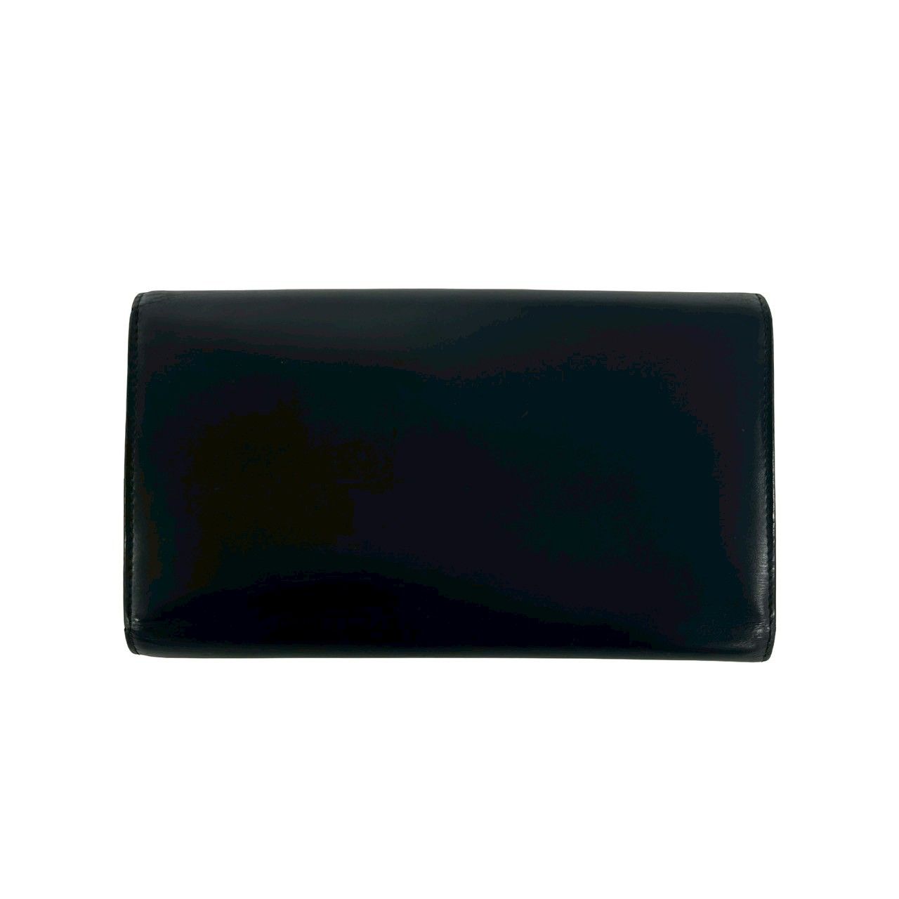 Cartier Panthère Calf Leather Trifold Wallet Billfold Coin Purse Black — view 2